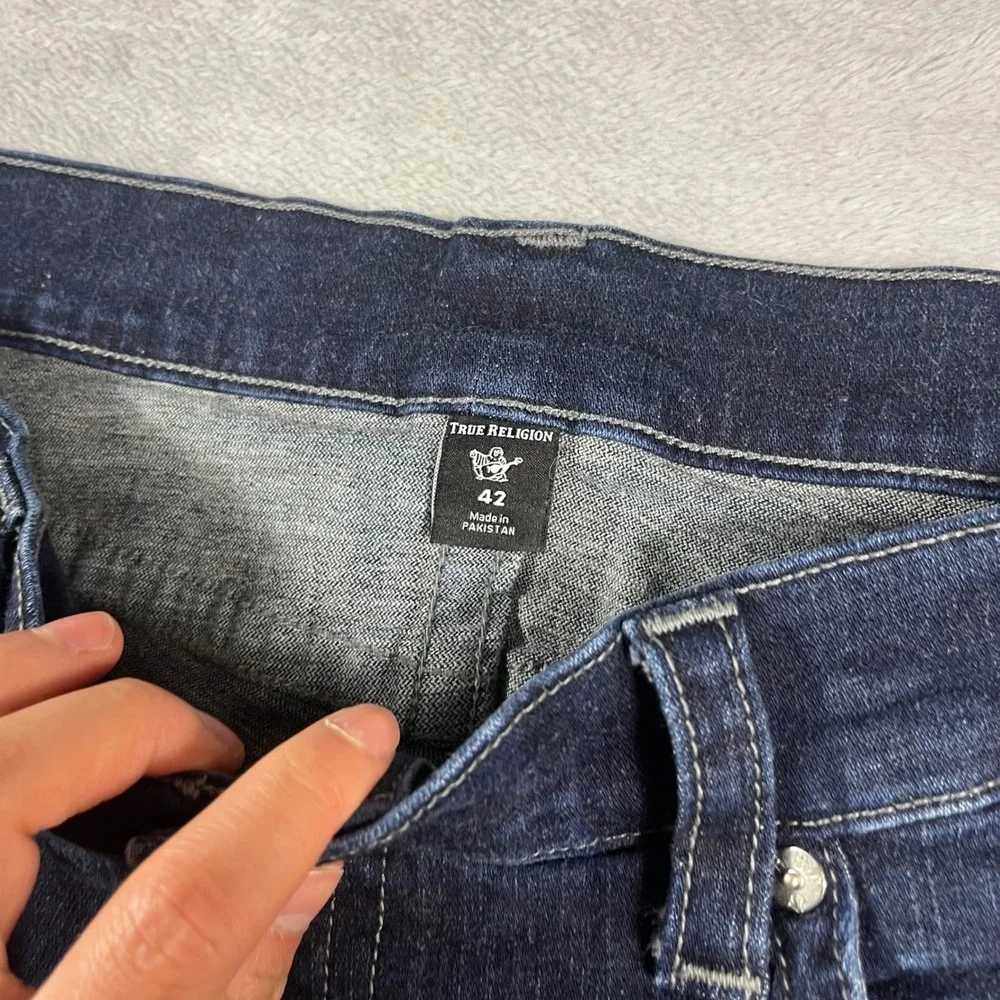 True Religion Rocco Relaxed Skinny Jeans Mens‎ 42 Dark Wash Indigo Denim